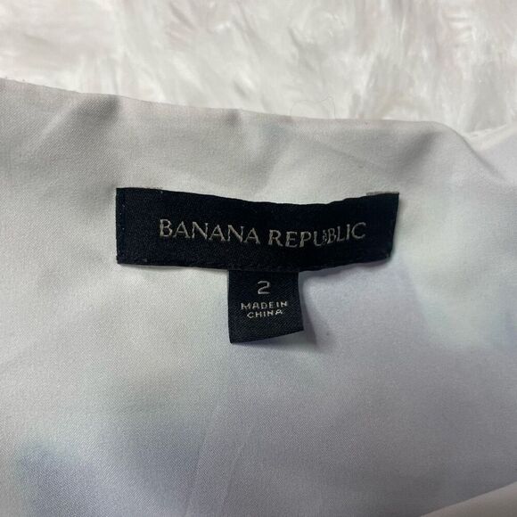 Banana Republic Dress Maxi Long Blue White Floral Spagetti Strap Size 2 Panelled - Picture 6 of 15